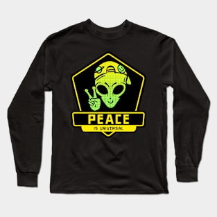 Peace is Universal Peaceful Alien Long Sleeve T-Shirt